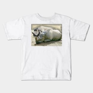 Sleeping Rhinos art gift Kids T-Shirt